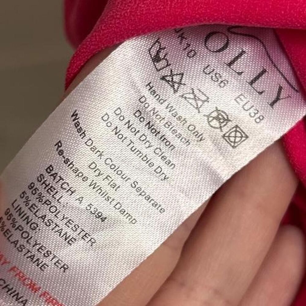 Oh Polly Regina rhinestone Halter Mini Dress l Pink Bodycon Party Size 6 - Picture 6 of 6